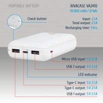 VA2410 (10000mAh) white, portable rechargeable battery