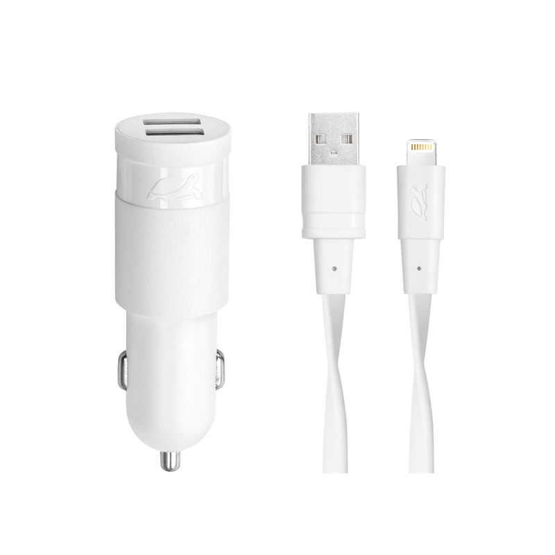VA4225 WD2 EN car charger (2 USB / 3,4 A), with MFi Lightning cable