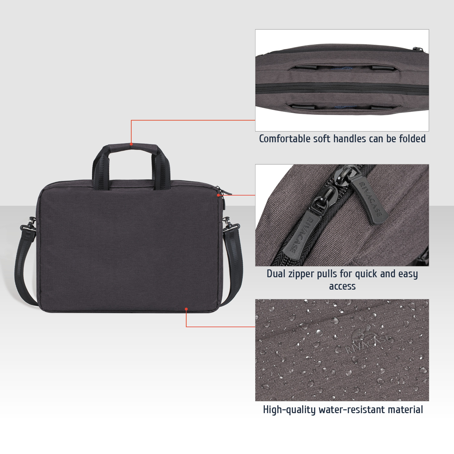 7730 black Laptop shoulder bag 15.6