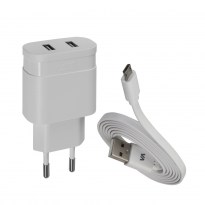 PS4123 WD1 RU wall charger (2 USB /3.4 A), with Micro USB cable